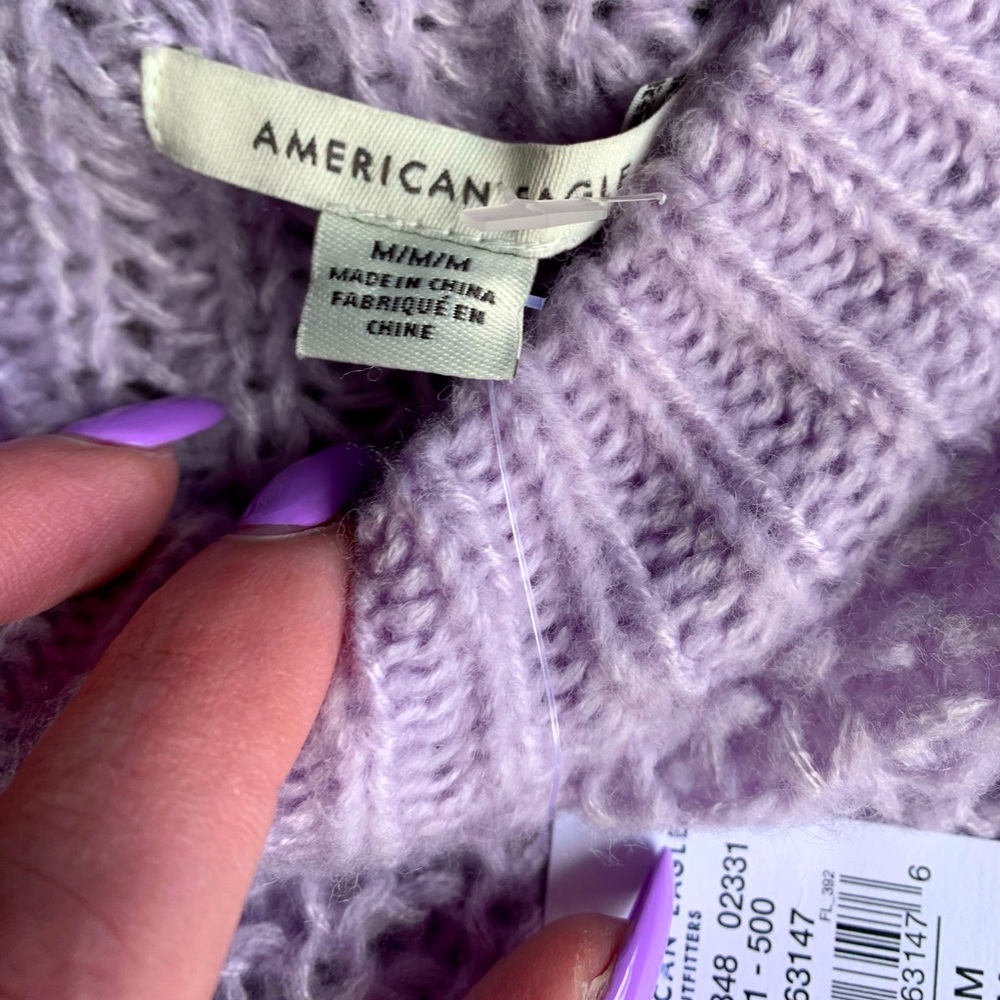 American Eagle Lilac Knit Pullover Sweater - Picture 4 of 12